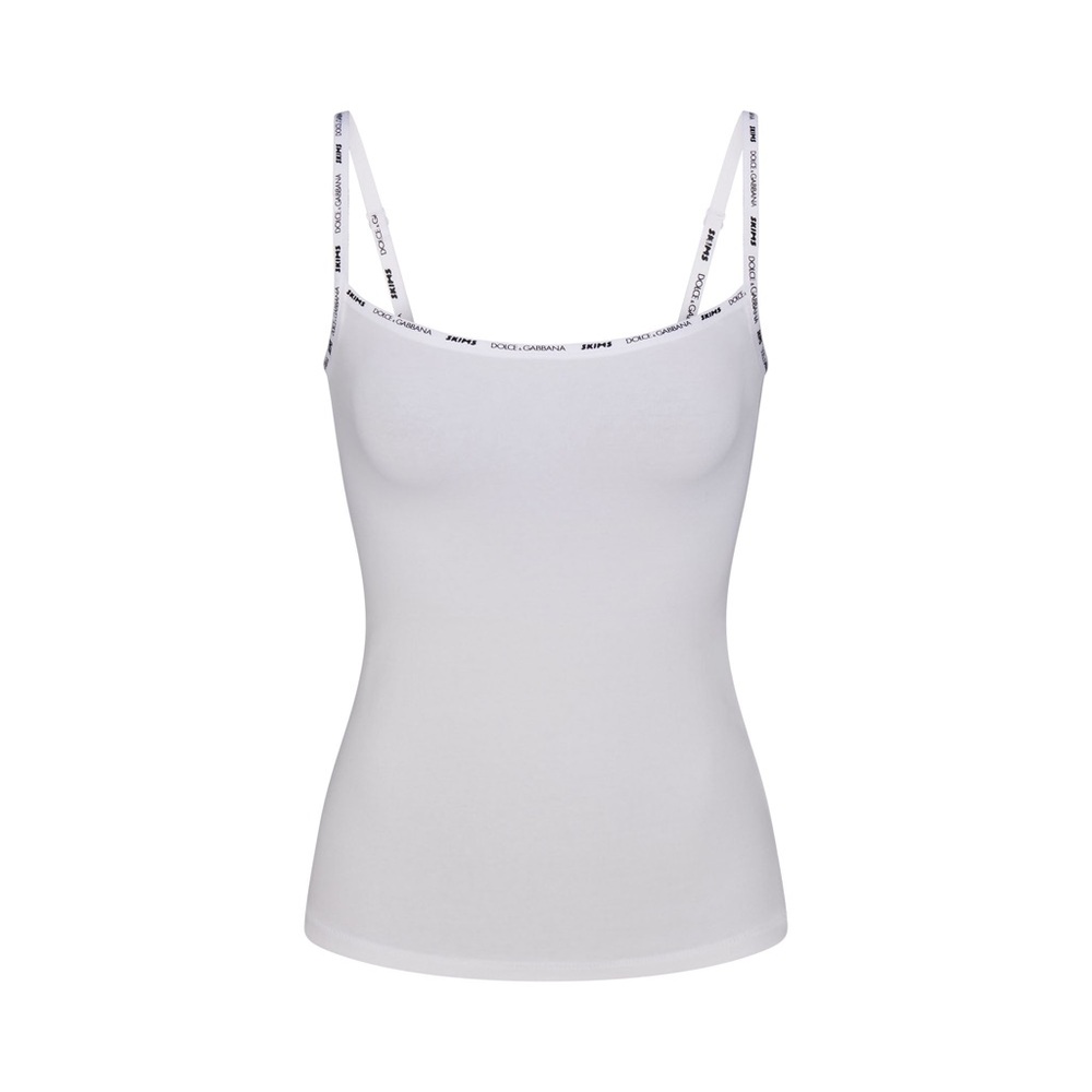SKIMS Dolce & Gabbana Logo White Tank Top